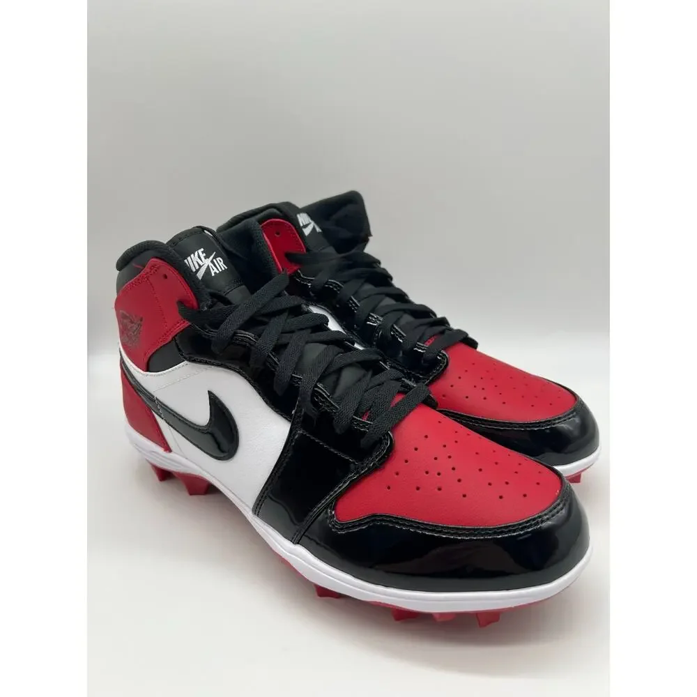 Jordan 1 Mid TD Cleat Bred Toe Men’s Size 11 Football Cleats FJ6805-601 New